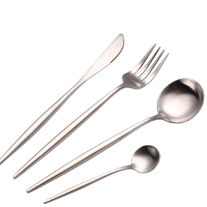 540209864 Thickened 304 stainless steel tableware Instagram style Portuguese knife and fork hotel high-end Western food knife, fork, spoon 4-piece set